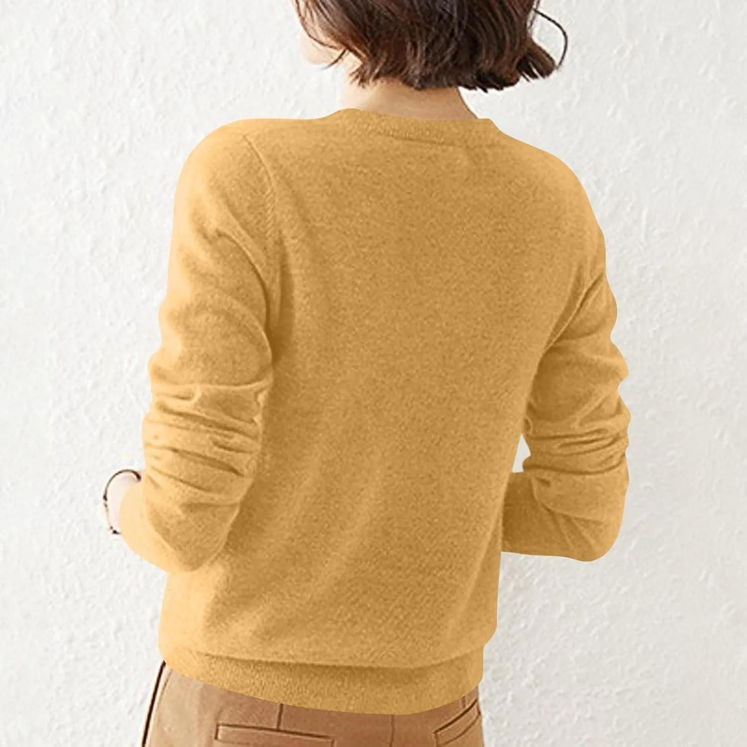 Sweaters for Women Trendy V Neck Knit Sweater Y2k Cute Button Down Shirts Basic Casual Long Sleeve Cardigan Sweaters