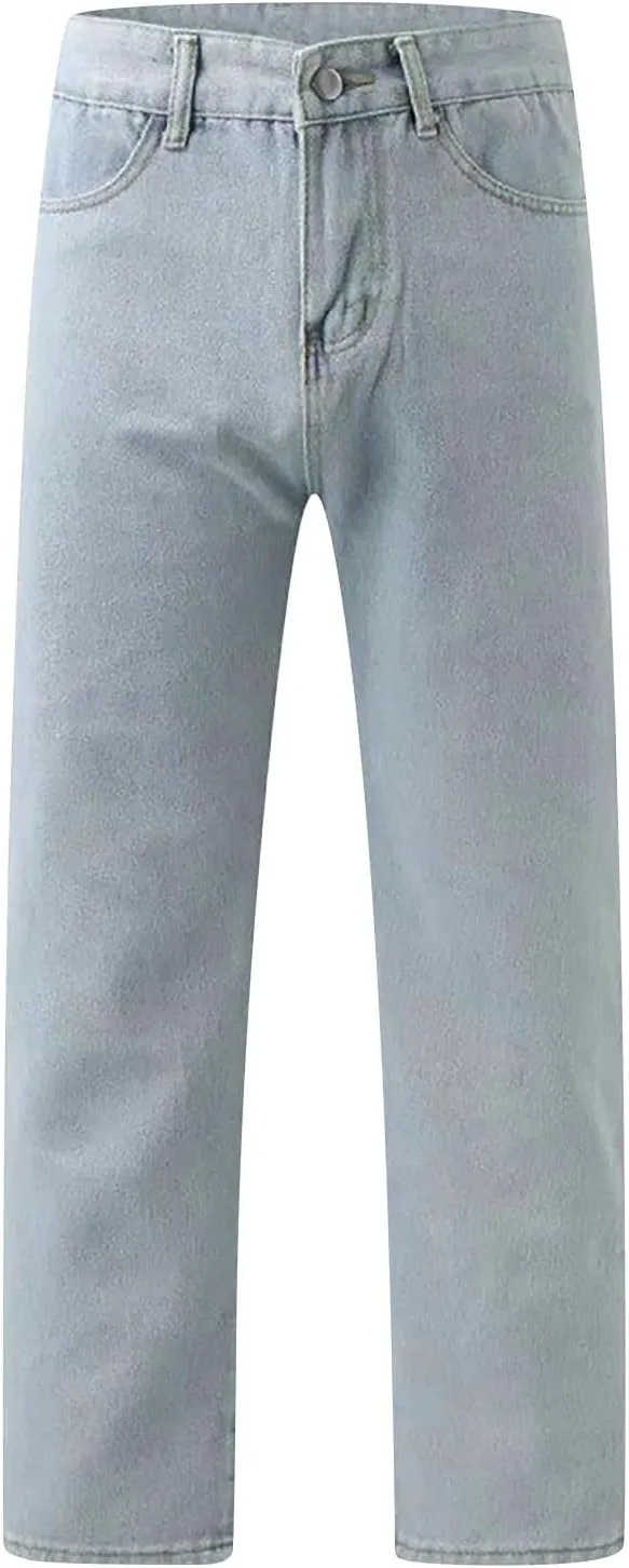 Sweatpant Jeans Boyfriend High Waited Baggy Wide Leg Jean Y2k Streetwear Retro Loose Fit Denim Pant with Pockets