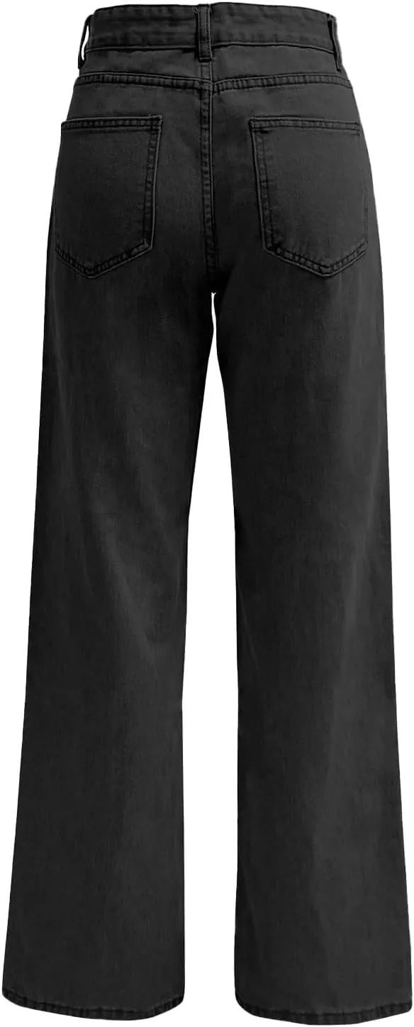 Sweatpant Jeans Boyfriend High Waited Baggy Wide Leg Jean Y2k Streetwear Retro Loose Fit Denim Pant with Pockets