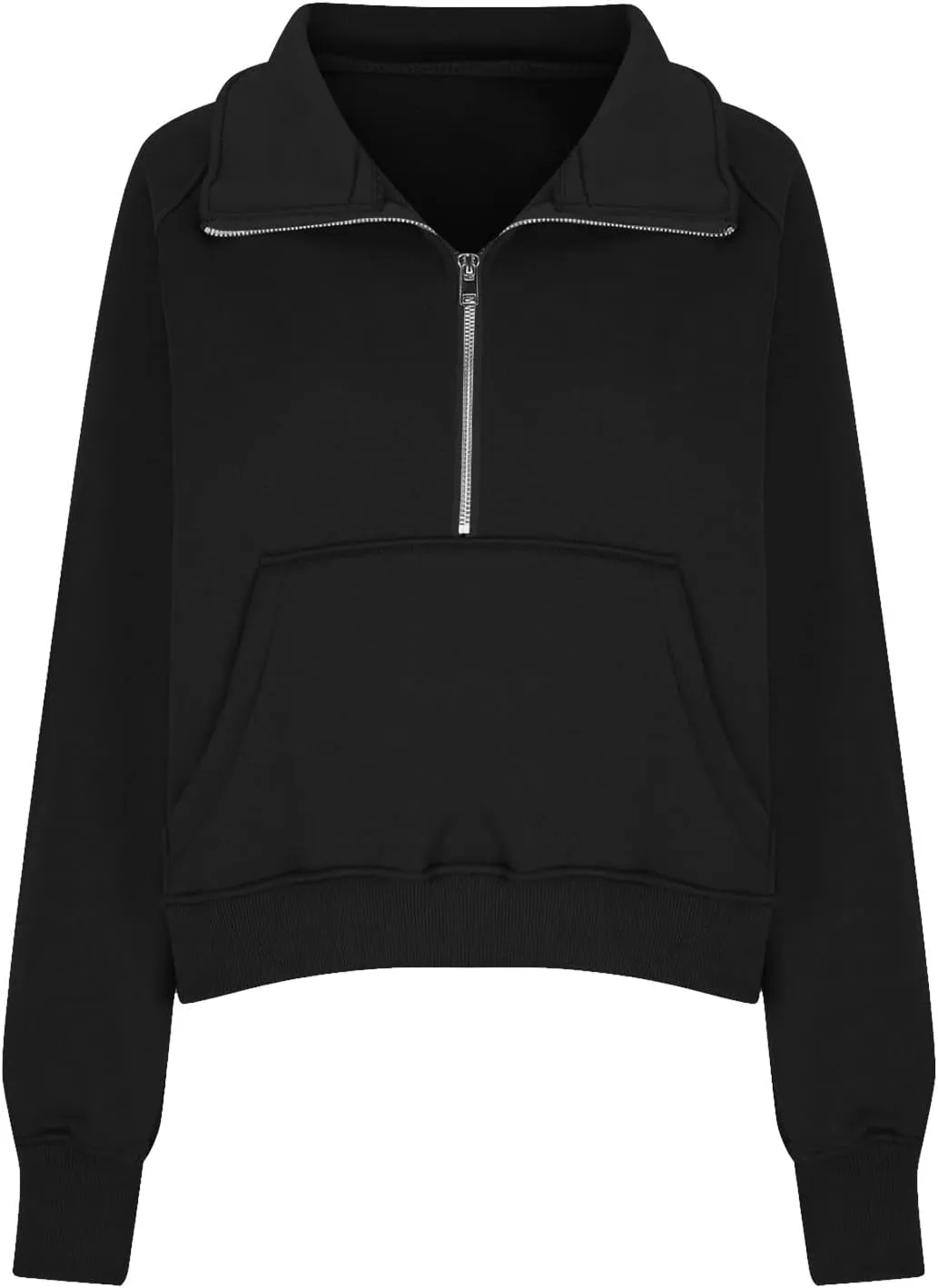 Sweatshirt for Women Half Zip Cropped Pullover Fleece Quarter Zipper Hoodies Fall Outfits Clothes Thumb Hole