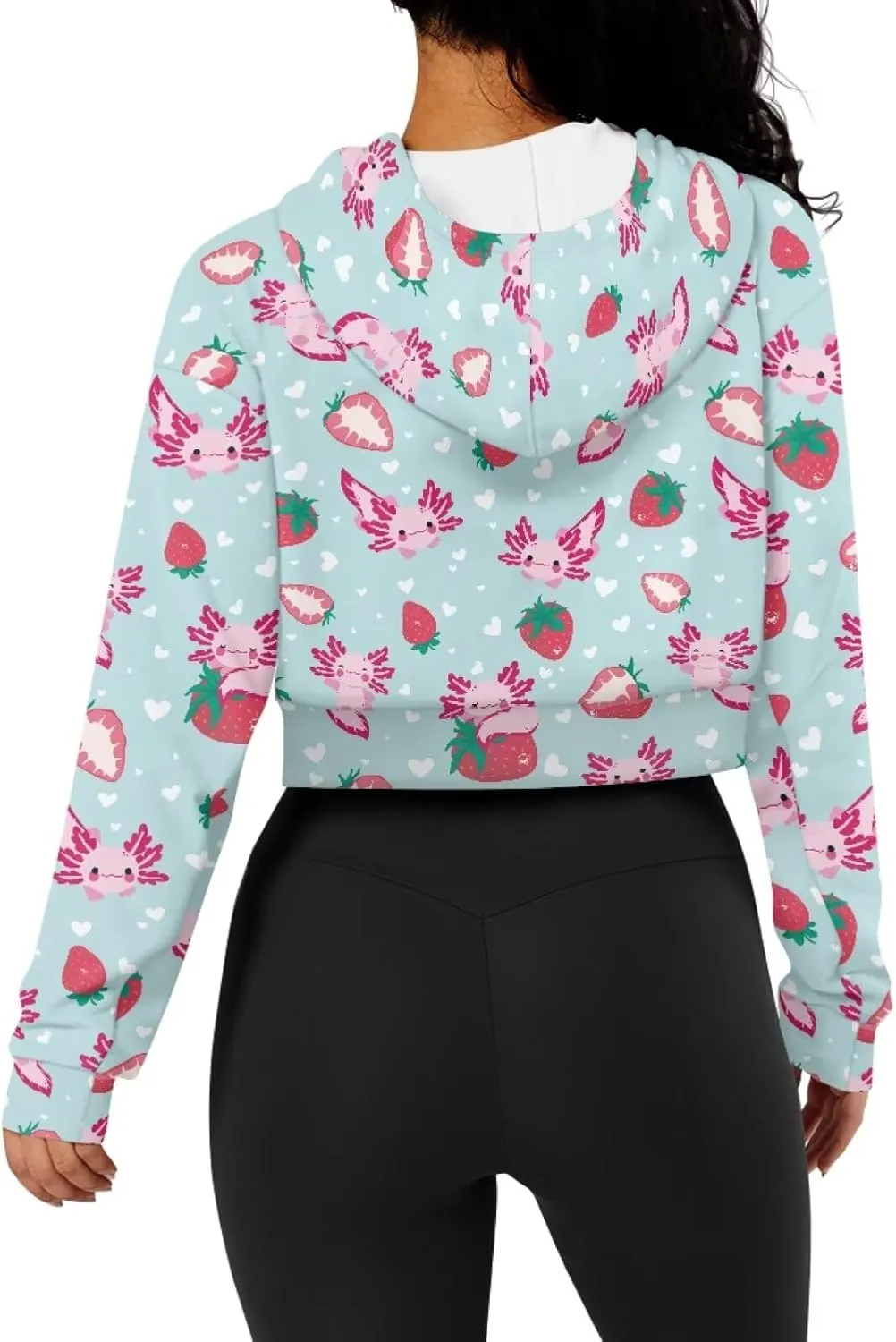 SYtrade Women's Zipper Sweatshirts Long Sleeve Cropped Hoodie with Kangaroo Pocket