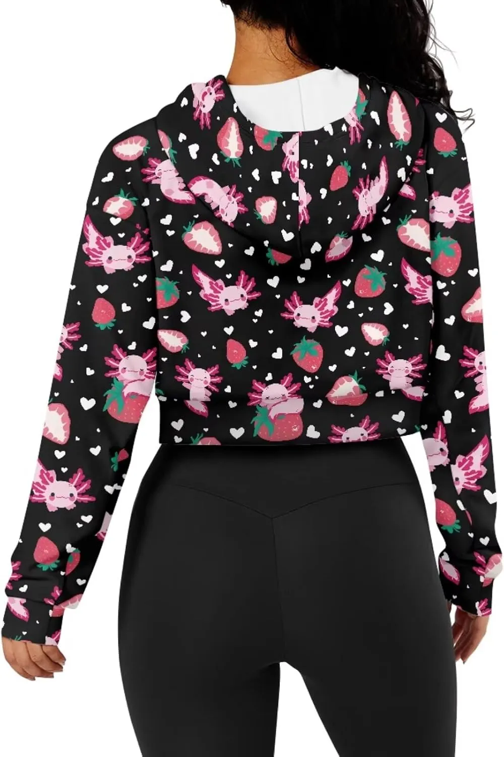 SYtrade Women's Zipper Sweatshirts Long Sleeve Cropped Hoodie with Kangaroo Pocket