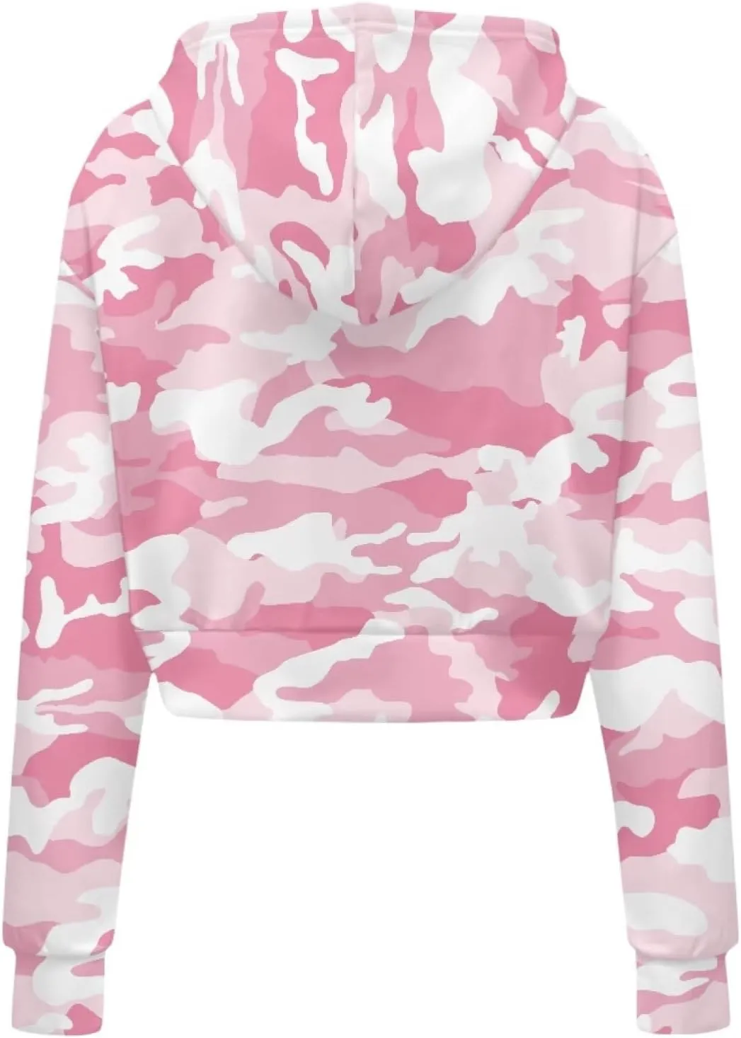 SYtrade Women's Zipper Sweatshirts Long Sleeve Cropped Hoodie with Kangaroo Pocket