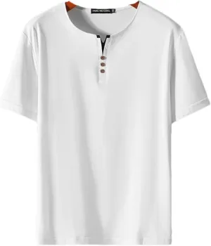 T-Shirt Men Summer Short Sleeve T Shirt Tops Tees Male Casual Solid Color Men Chinese Style Shirt