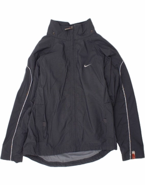 Cold Proof Autumn Ready NIKE Boys Windbreaker Jacket 11-12 Years Medium Navy Blue Polyester