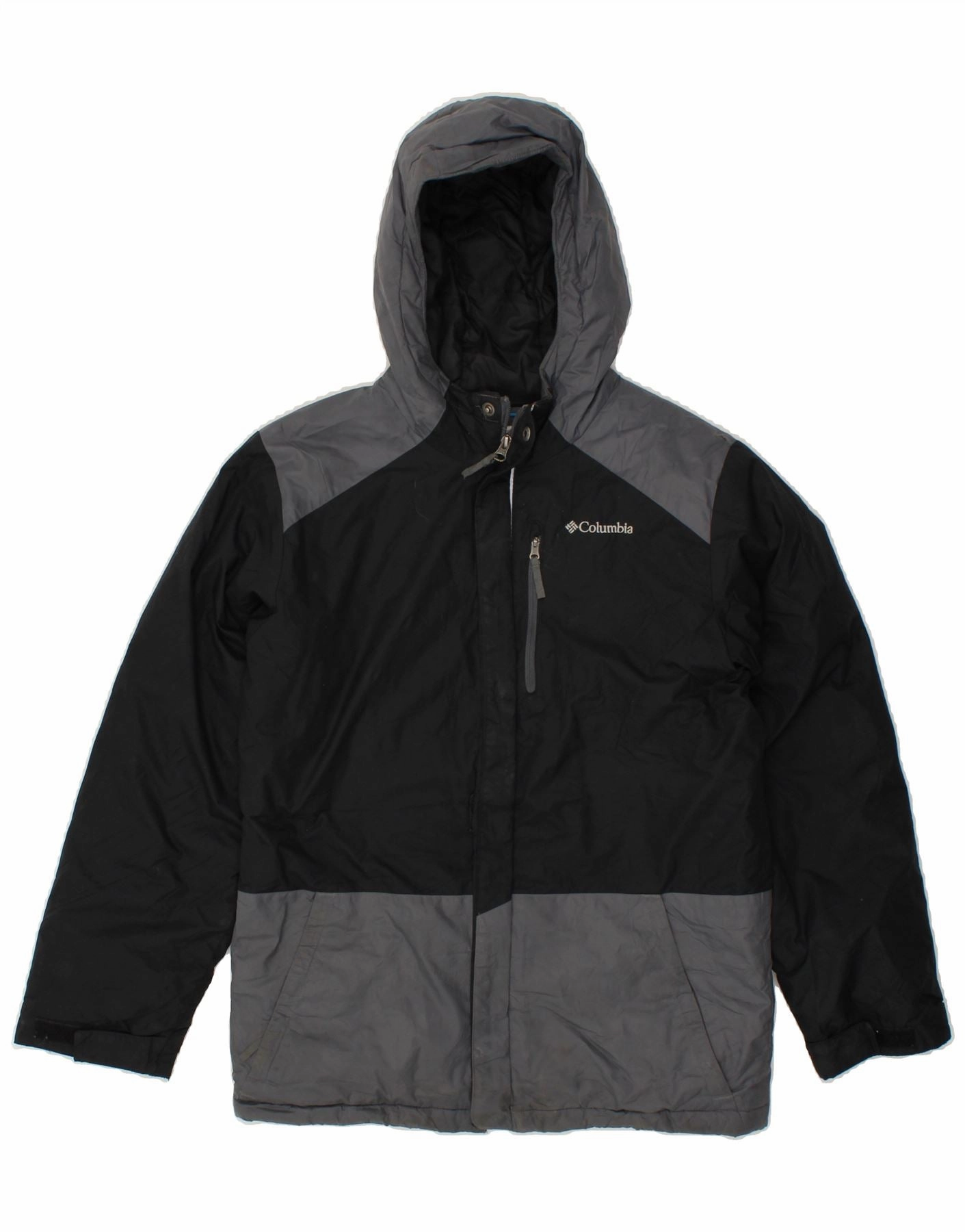 Jungle COLMAR Boys Hooded Windbreaker Jacket 14-15 Years Large Black Colourblock