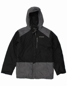 Jungle COLMAR Boys Hooded Windbreaker Jacket 14-15 Years Large Black Colourblock
