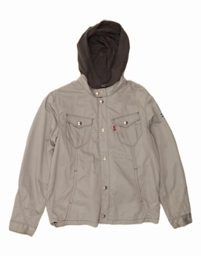 Period Trail Style LEVI'S Boys Engineered Jeans Hooded Bomber Jacket 13-14 Years Grey