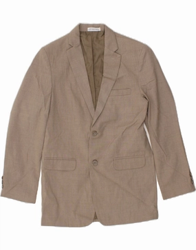 IZOD Boys 2 Button Blazer Jacket 15-16 Years Beige Polyester Magnetism Embroidered