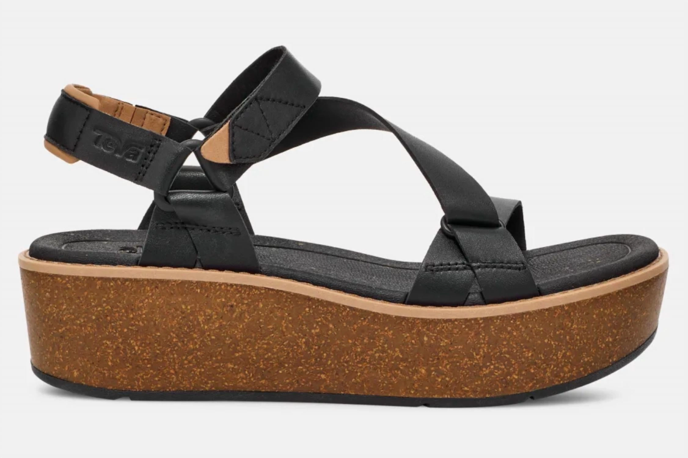 Women Madera Wedge Sandal In Black Durable Zone Support Rise