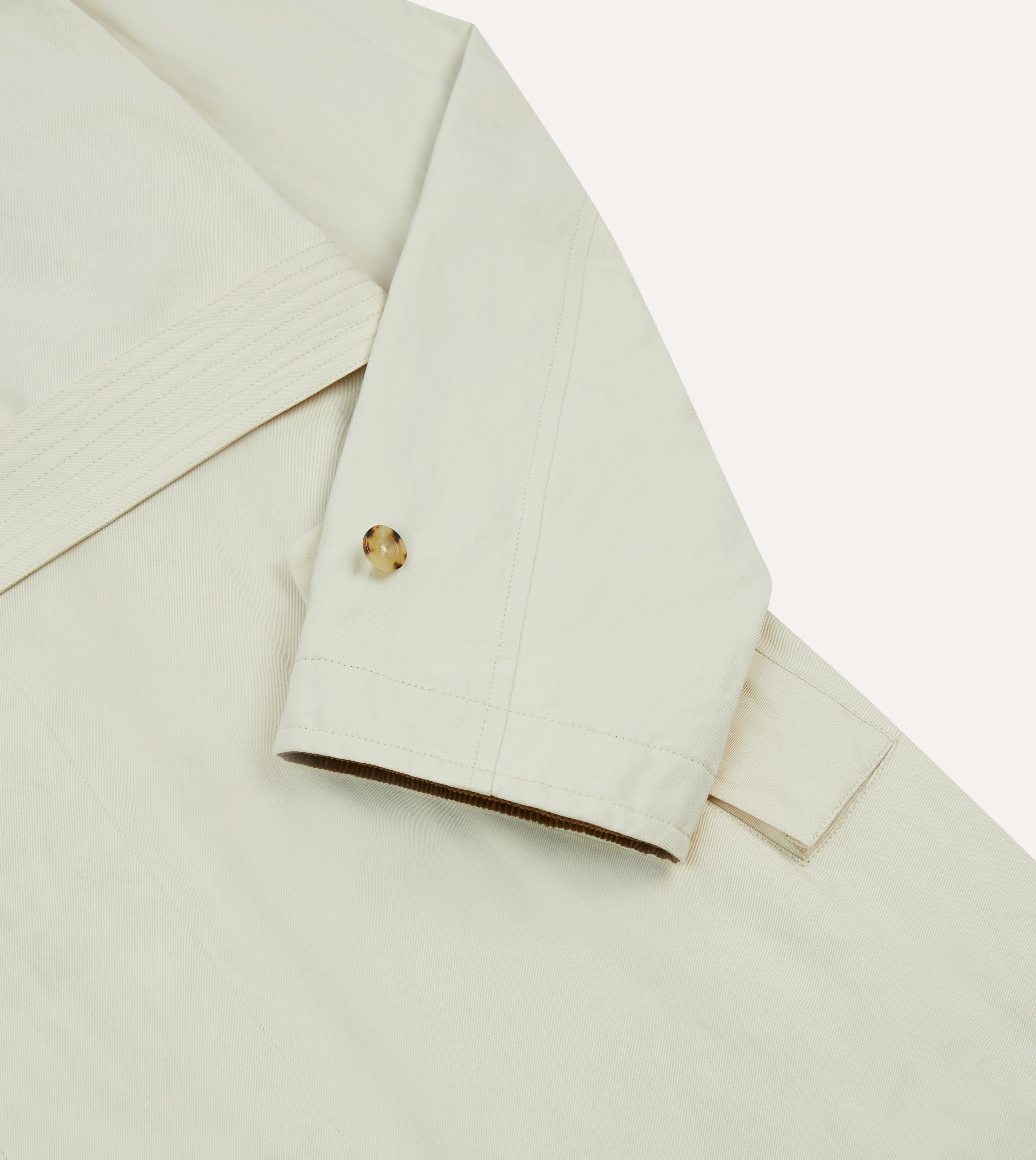 StretchMaterial Ecru Cotton Dispatch Raincoat