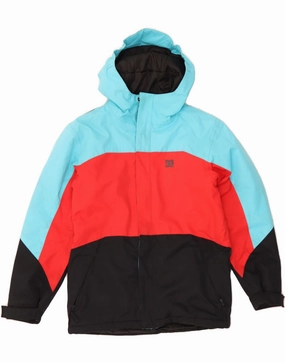 DC Boys Graphic Windbreaker Jacket 13-14 Years Medium Multicoloured Loop Fastened Hood Dirt Repellent Surface