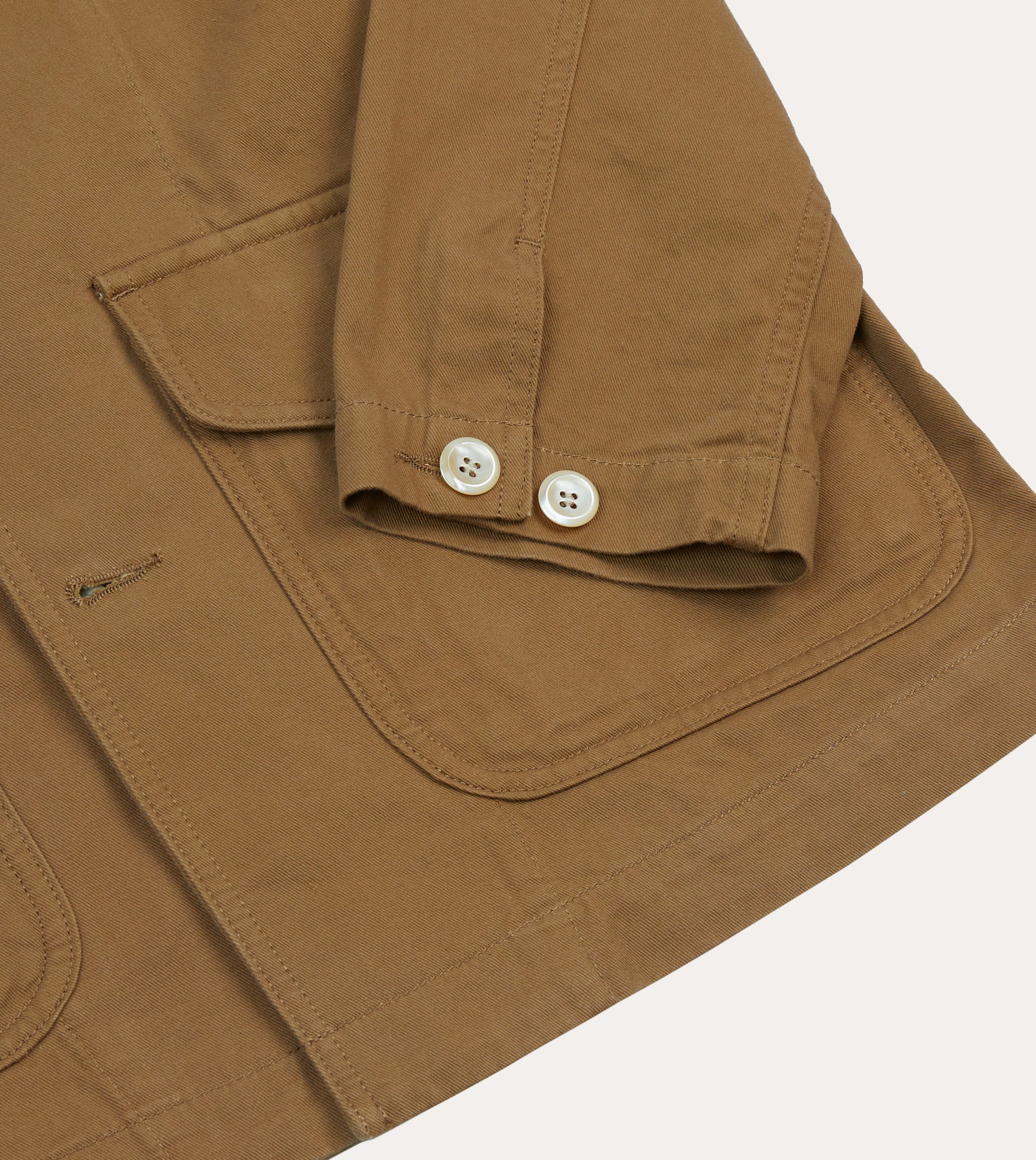 Cool Climate Tan Cotton Three-Pocket Chore Jacket