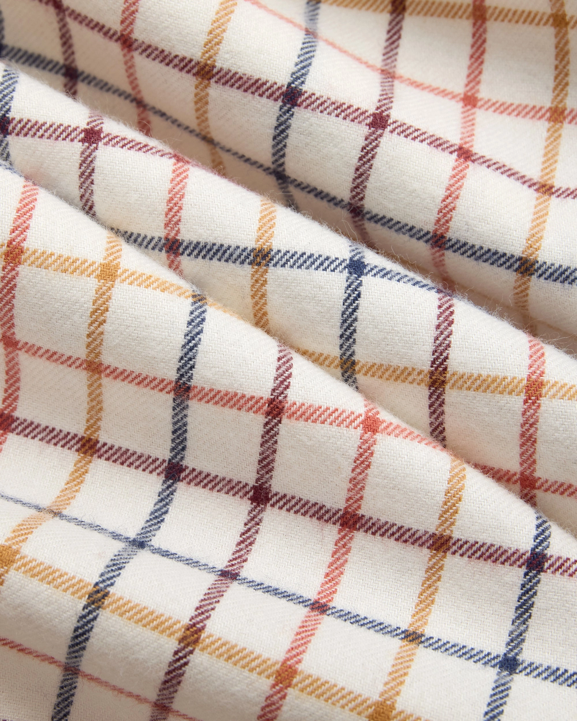 Tan, Rust, Burgundy & Navy Tattersall Cotton Flannel Button Down Sport Shirt - Classic Fit Pocket Detail