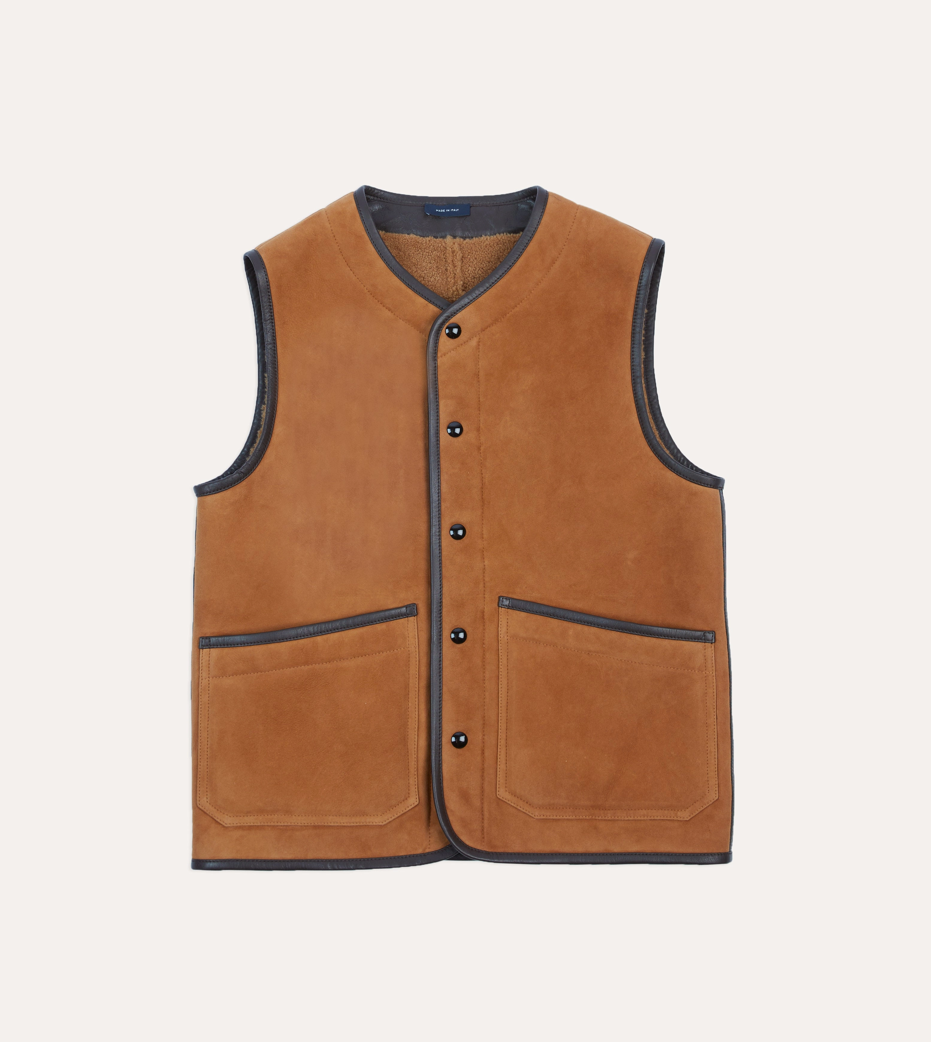 Tan Suede Shearling Vest Build