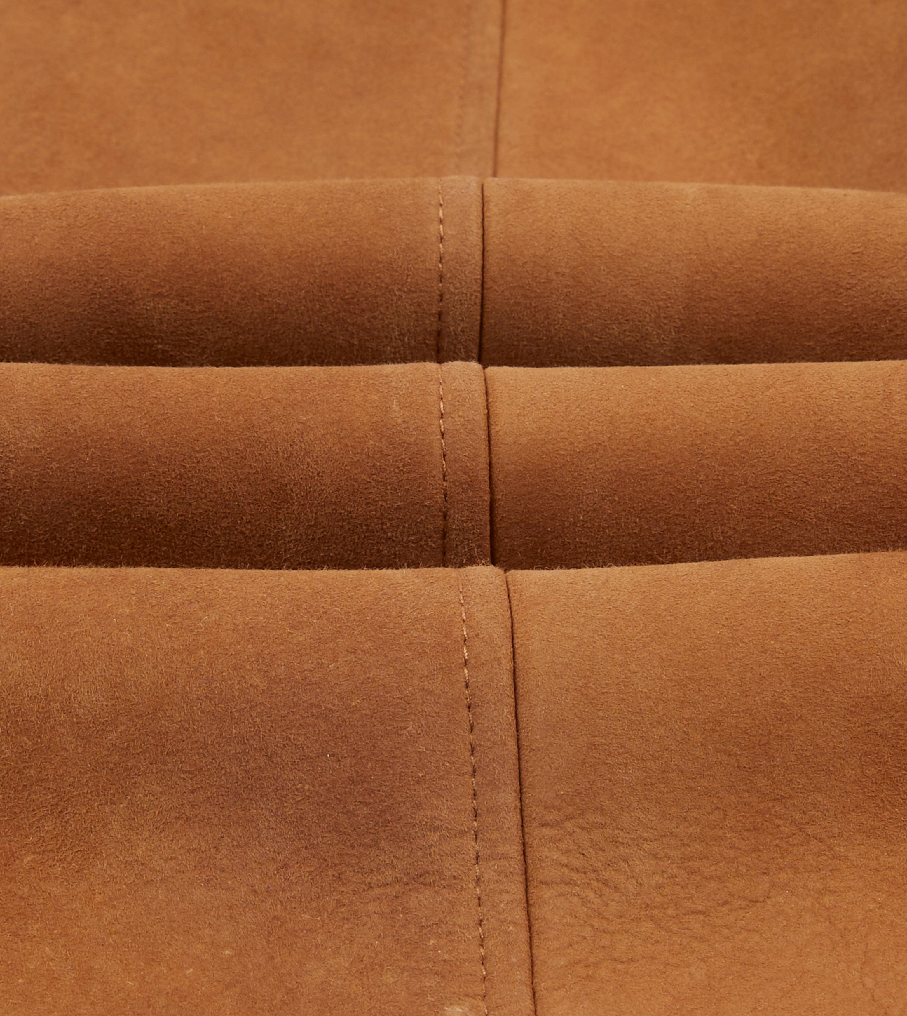Tan Suede Shearling Vest Resistant Shell Minimal Form