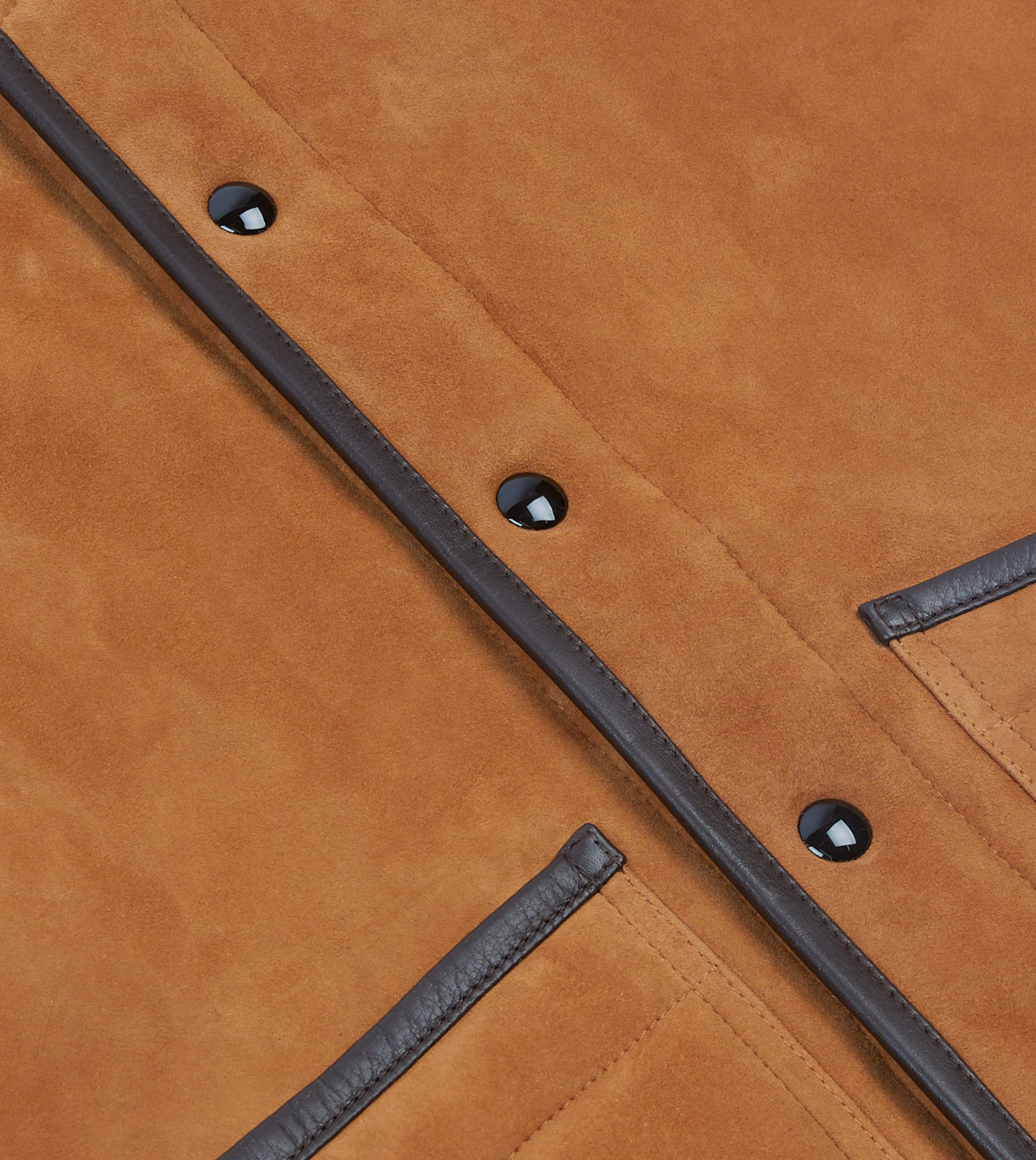Multi Pocket Style Tan Suede Shearling Vest