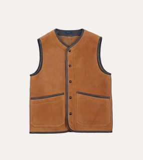 Tan Suede Shearling Vest Build