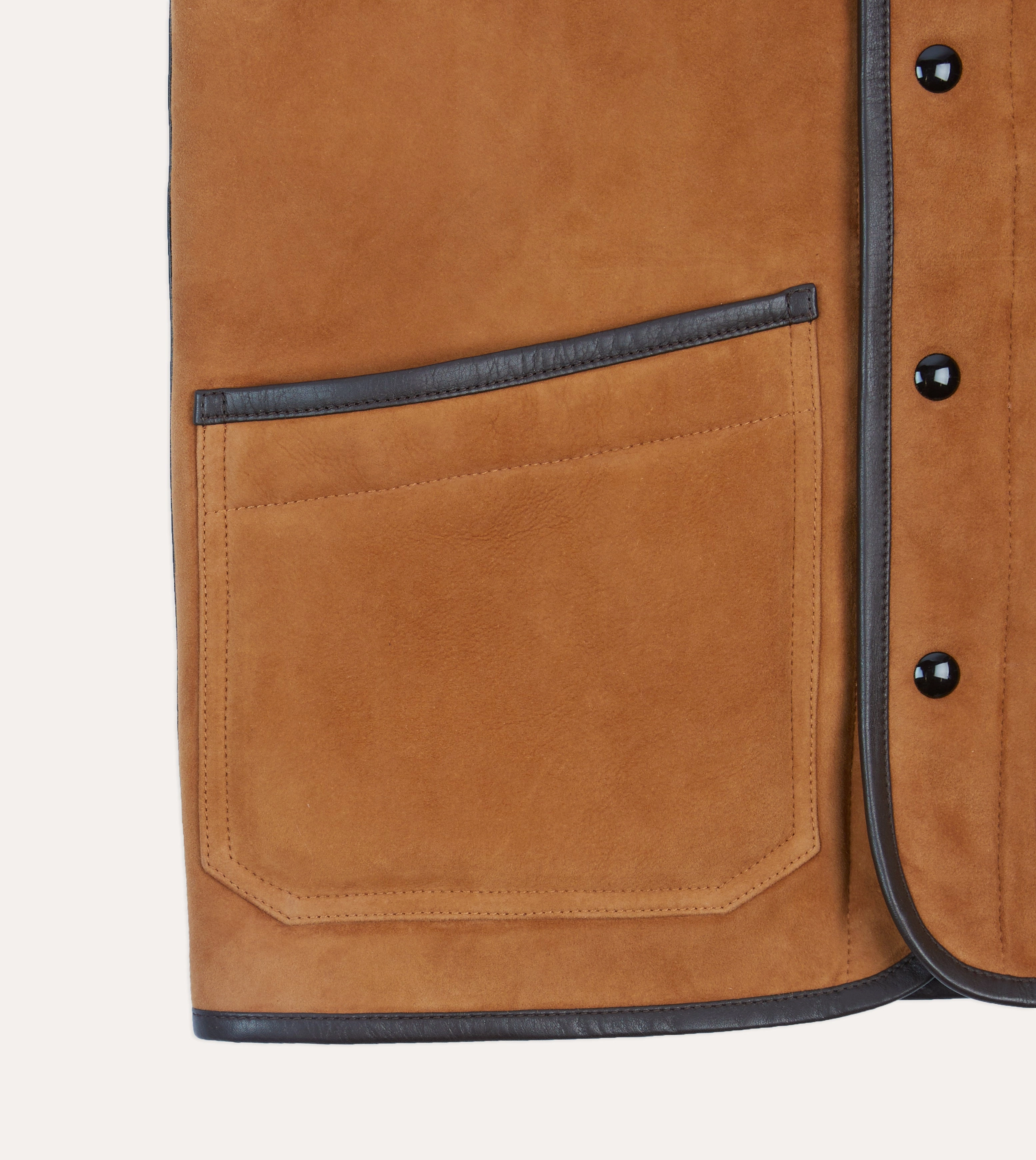 Tan Suede Shearling Vest Brush