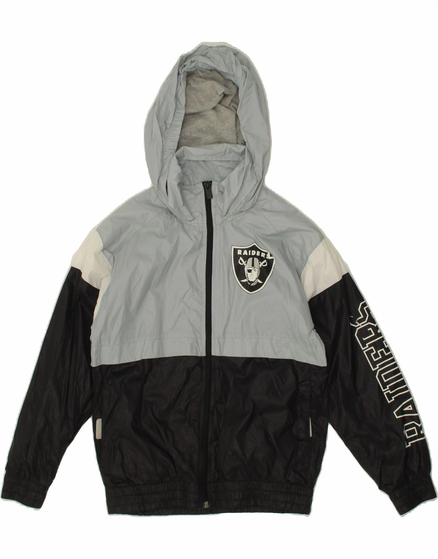 Adventure Fit NFL Boys Graphic Hooded Rain Jacket 7-8 Years Blue Colourblock Nylon