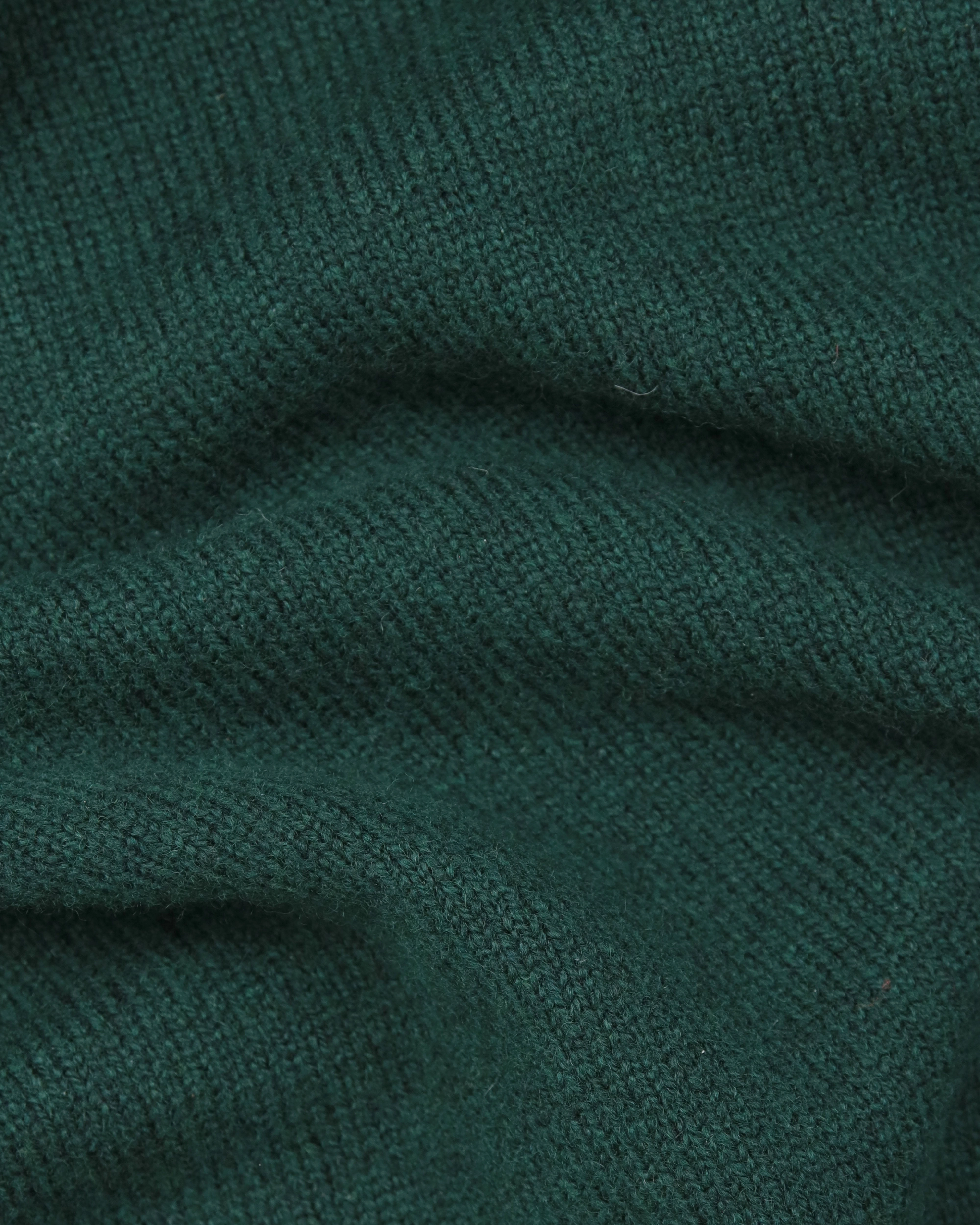 Tartan Green Lambswool V-neck Sweater Cold Season Wear