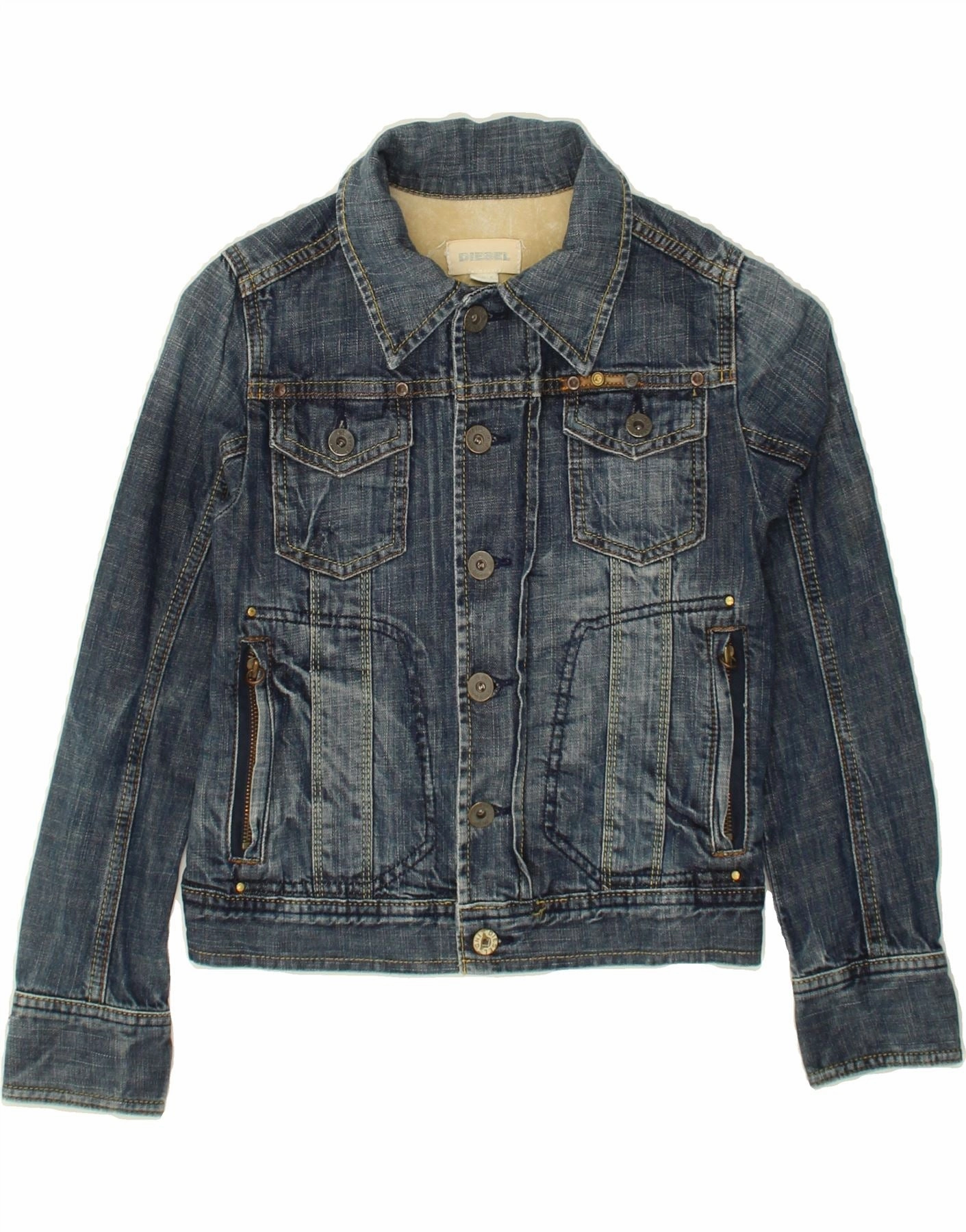 DIESEL Boys Denim Jacket 7-8 Years Small Blue Cotton Excellence