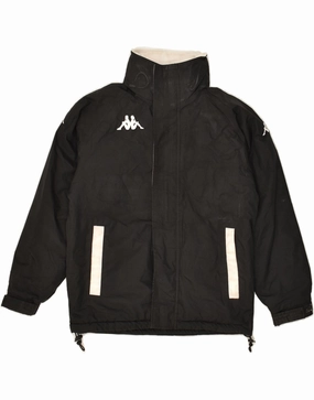 Box Thermal regulation KAPPA Boys Hooded Windbreaker Jacket 9-10 Years Large Black Polyester