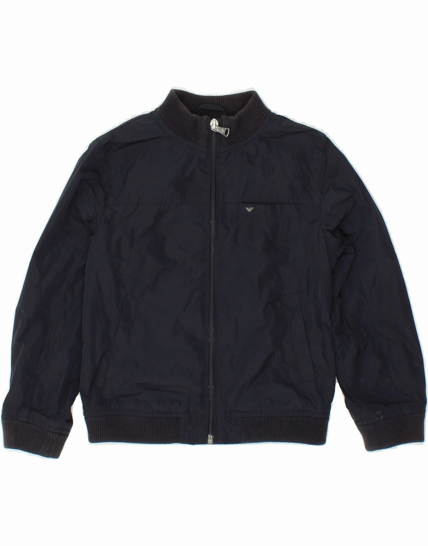ARMANI JUNIOR Boys Bomber Jacket 4-5 Years Navy Blue Polyester suburban residents