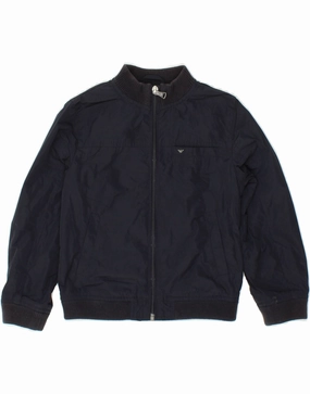 ARMANI JUNIOR Boys Bomber Jacket 4-5 Years Navy Blue Polyester suburban residents