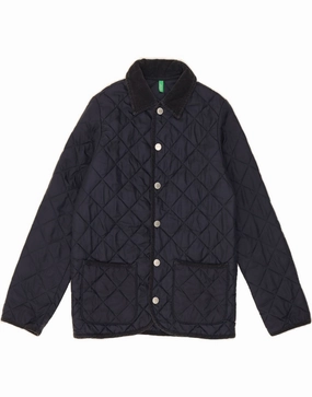 TearResistant Ripstop Nylon Minimal Warmth BENETTON Boys Quilted Jacket 10-11 Years XL Navy Blue Polyamide