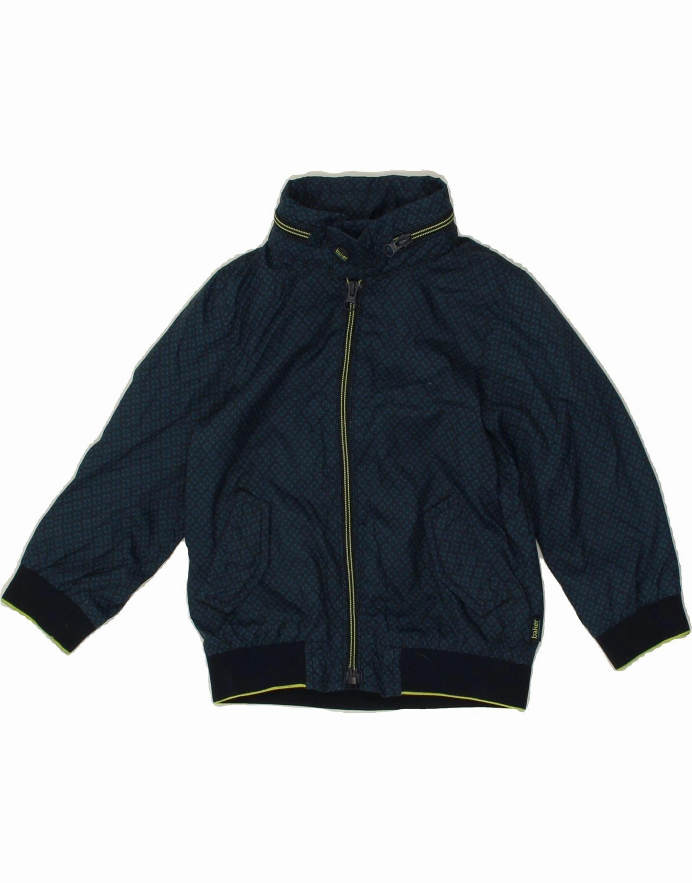 TED BAKER Boys Hooded Windbreaker Jacket 3-4 Years Navy Blue Check Flexible Shoulder Seams Mountain Fit