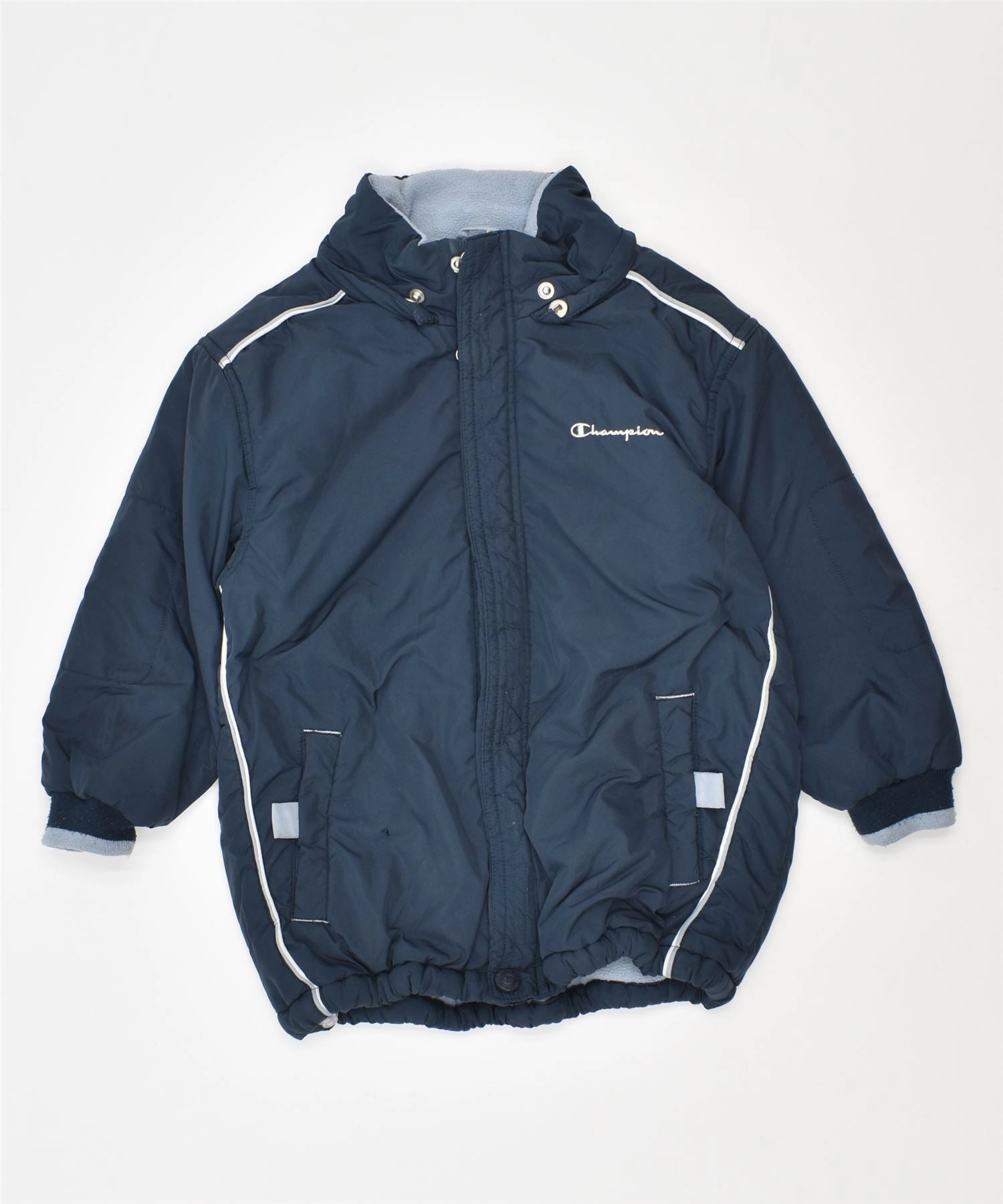 fitted fit CHAMPION Boys Padded Jacket 2-3 Years XL Navy Blue Polyester