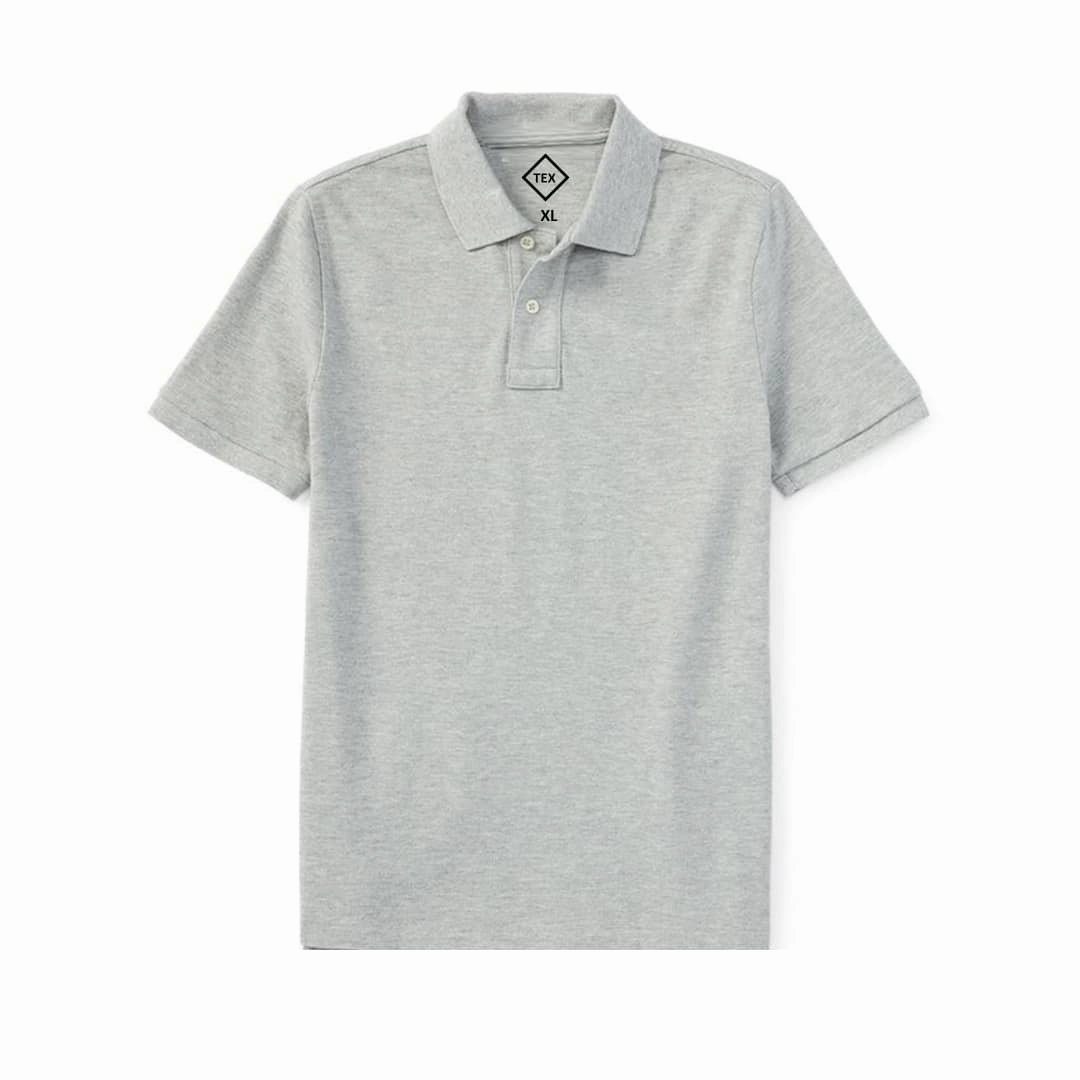 Tex Men Grey Polo Compact Stitch Pattern Airflow Ventilation