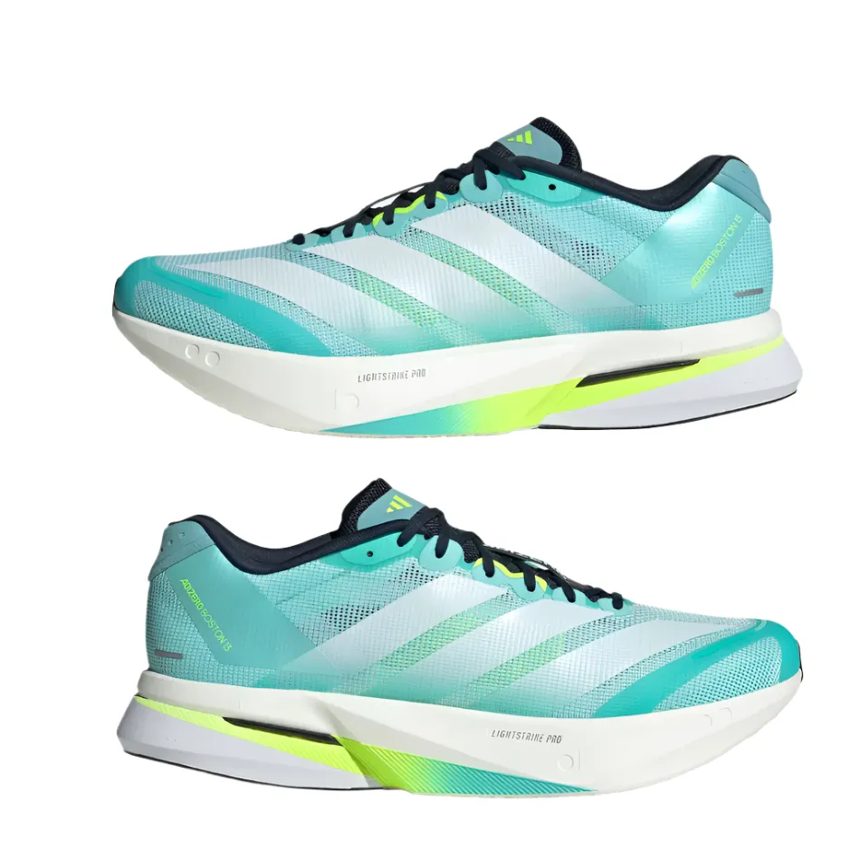Adidas Men's Boston 13 Running Shoes in Flash Aqua/Cloud White/Lucid Lemon AW25 Quick Dry Technology knee - high running wear