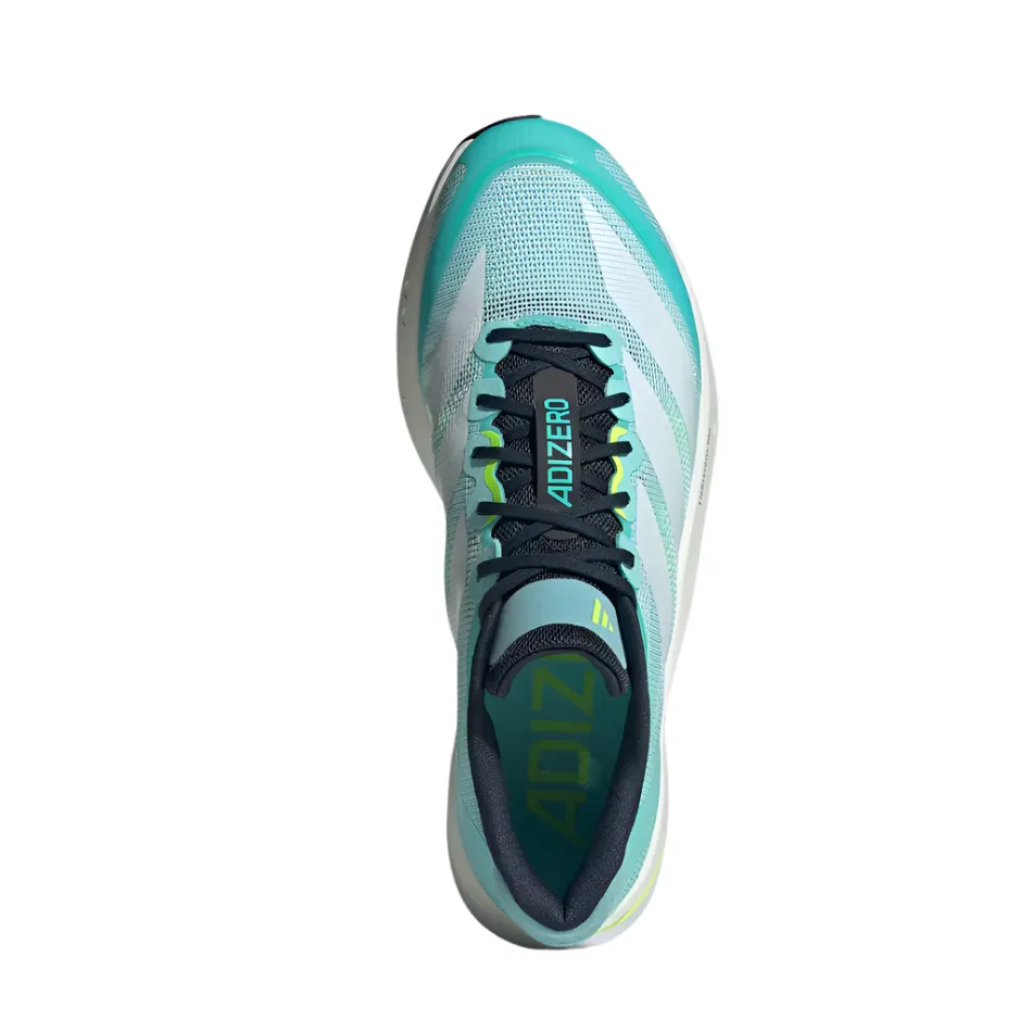 Adidas Men's Boston 13 Running Shoes in Flash Aqua/Cloud White/Lucid Lemon AW25 HighTop Airflow Mesh