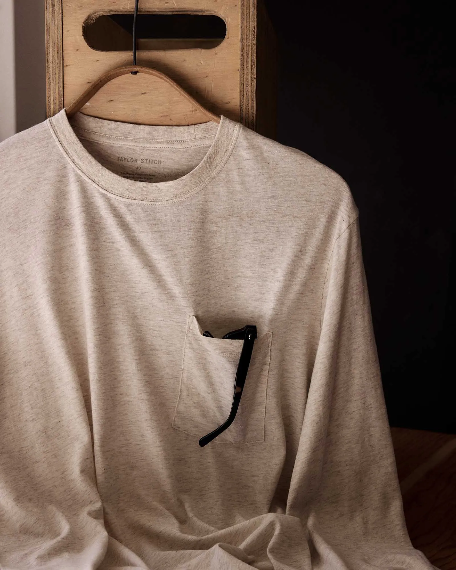 Perfect Style The Cotton Hemp Long Sleeve Tee in Heather Oat