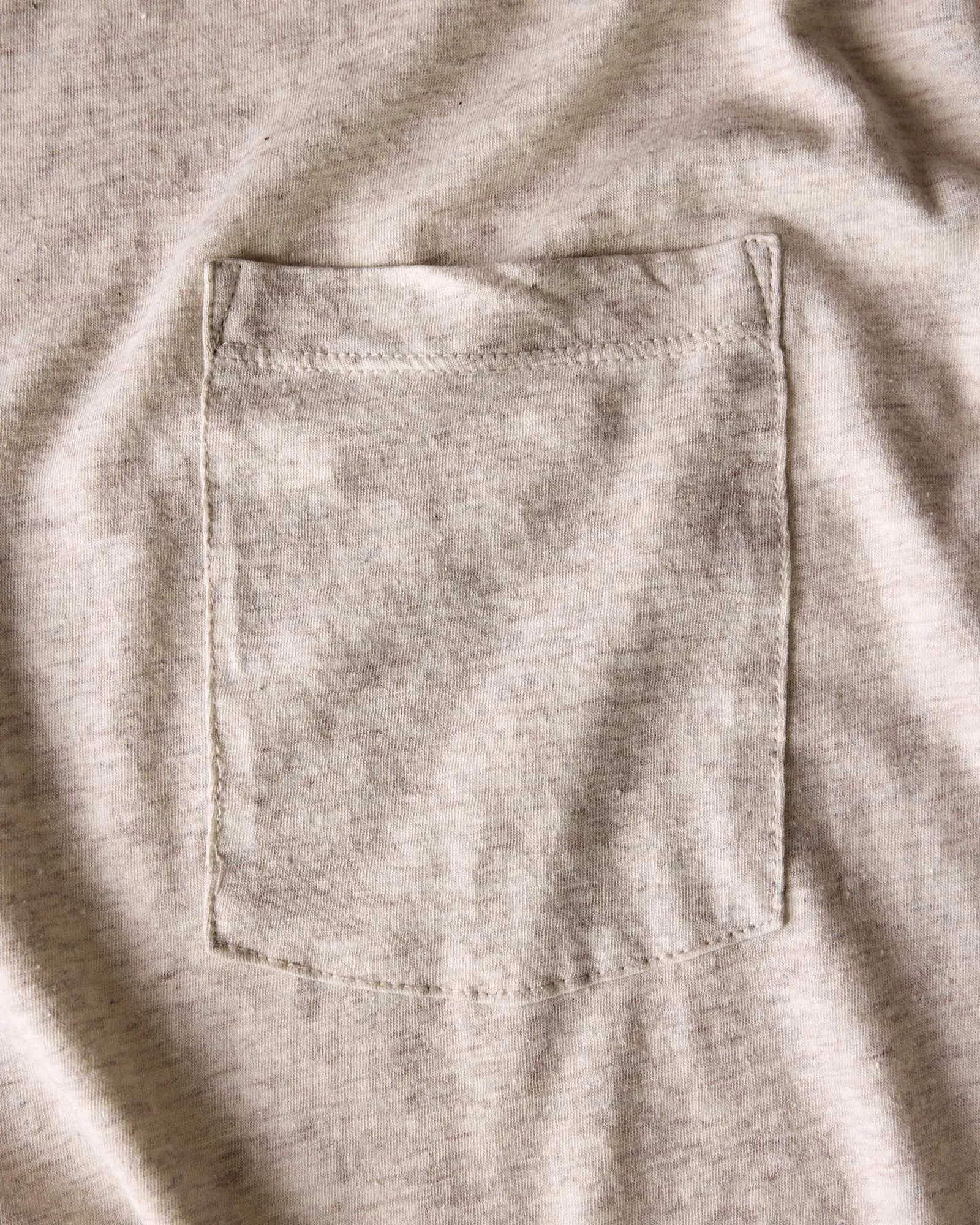 Durable Colorfast Finish Outdoor Outfit Style The Cotton Hemp Long Sleeve Tee in Heather Oat