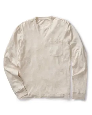 Layering Piece The Cotton Hemp Long Sleeve Tee in Heather Oat