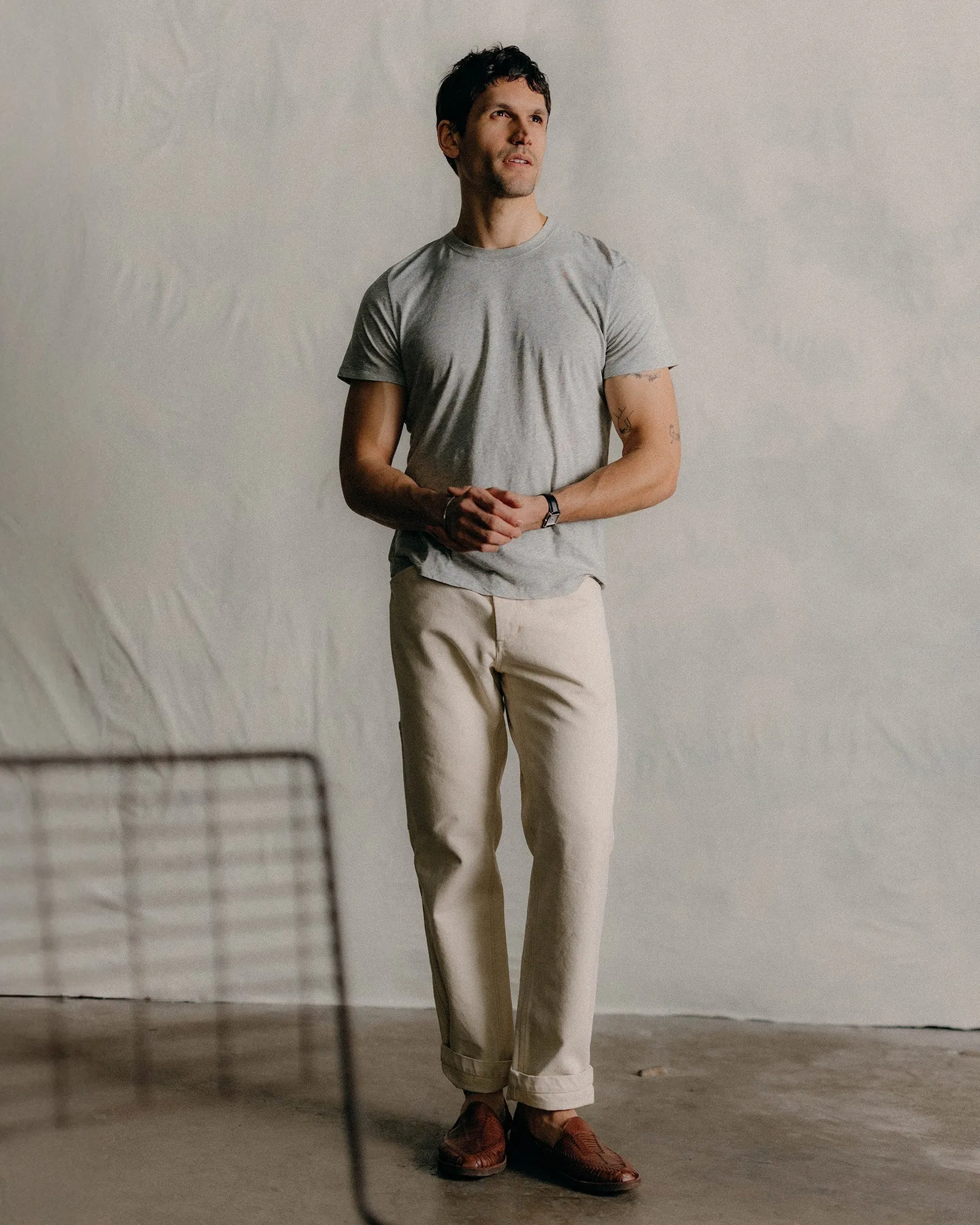 Minimalist Comfort Comfortable And Versatile The Cotton Hemp Tee in Heather Grey