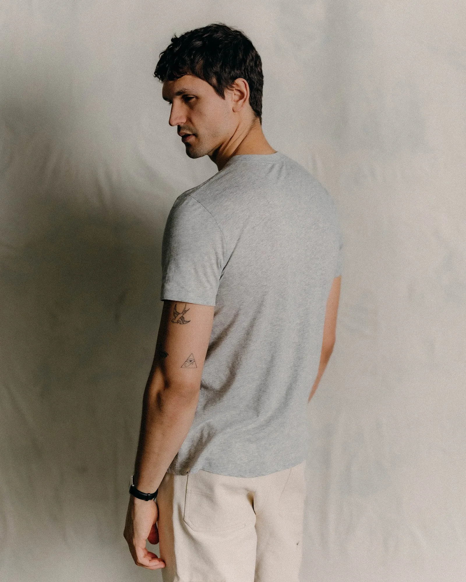 The Cotton Hemp Tee in Heather Grey kids'