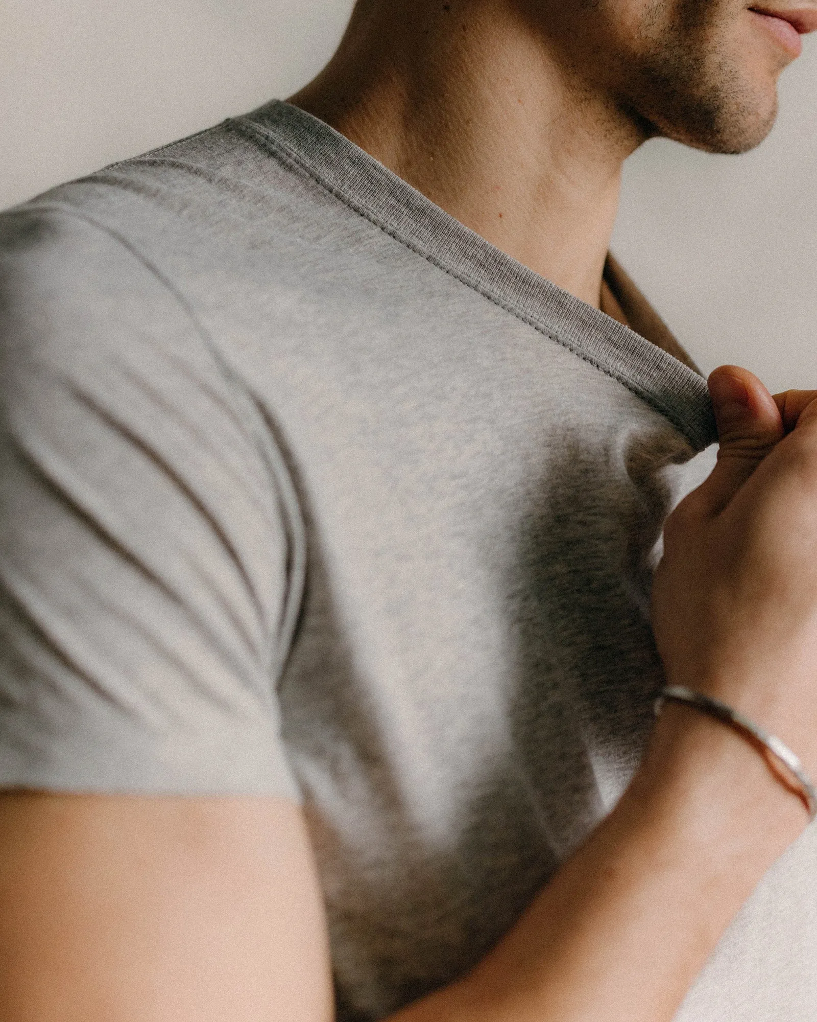 Luxury exclusivity The Cotton Hemp Tee in Heather Grey