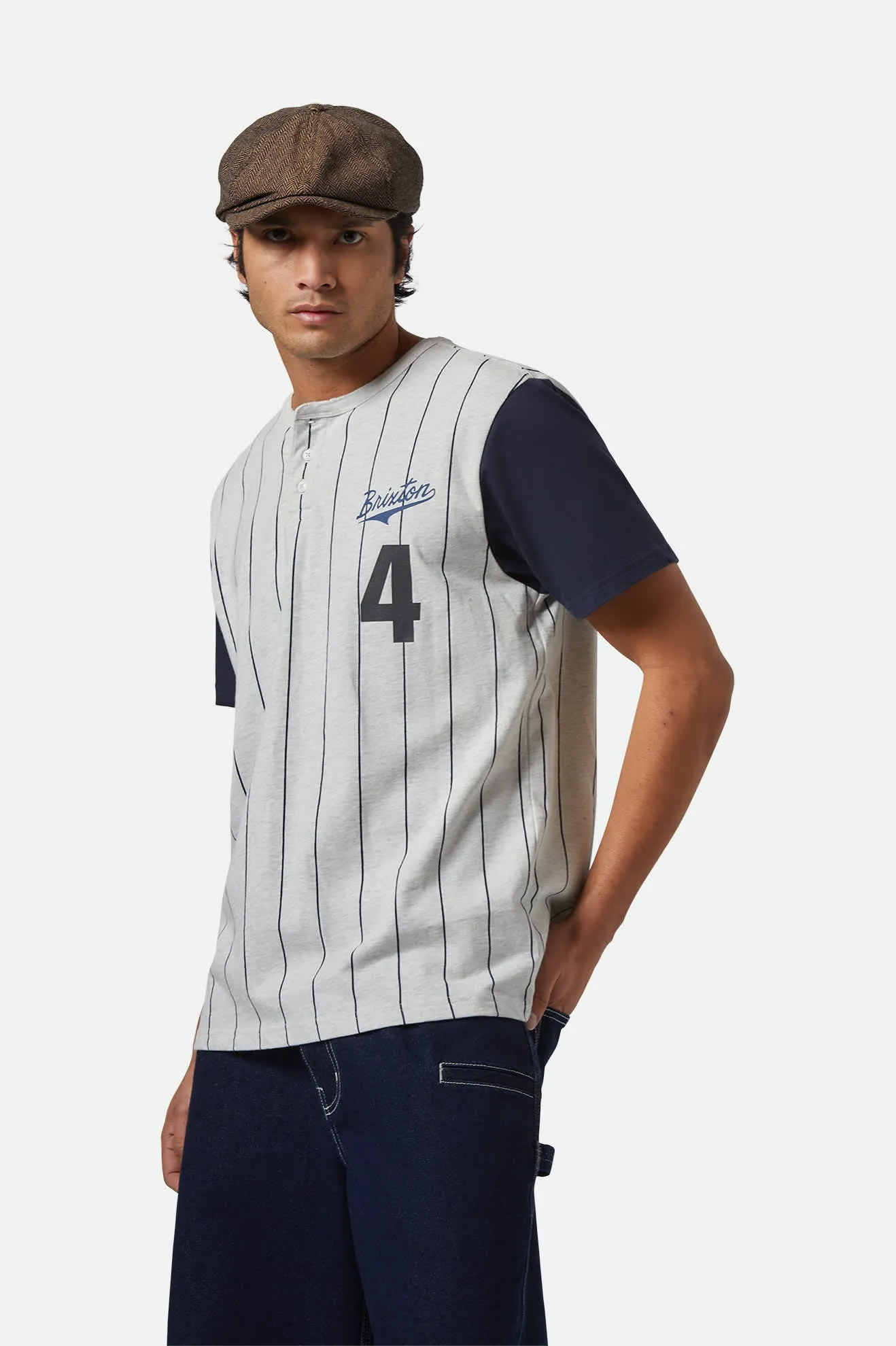 Halloween The League Baseball T-Shirt - Heather Grey Ash/Washed Navy