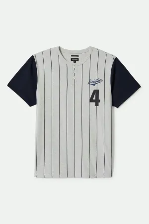 soft look Customizable The League Baseball T-Shirt - Heather Grey Ash/Washed Navy