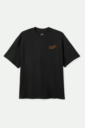 Pocket Detailing Modern Casual The League S/S Standard T-Shirt - Black Worn Wash