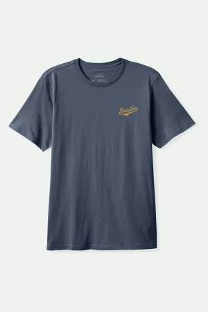 The League S/S Standard T-Shirt - Washed Navy Worn Wash Quick Wear