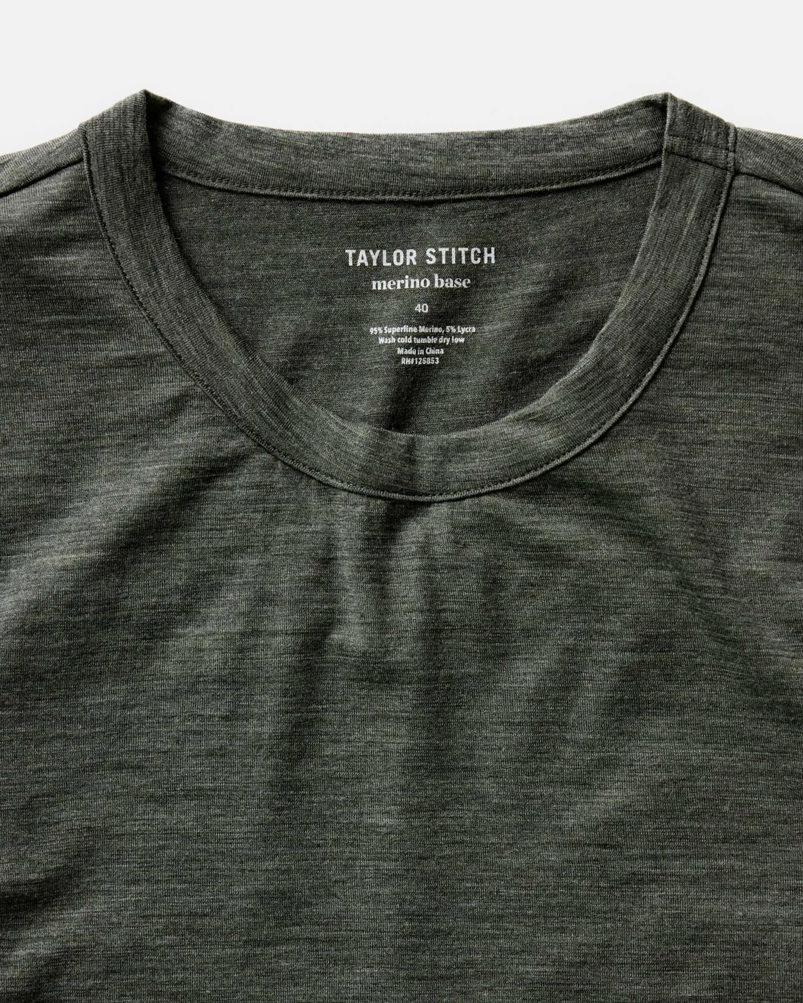The Merino Long Sleeve Tee in Heather Army On-the-Go Comfort
