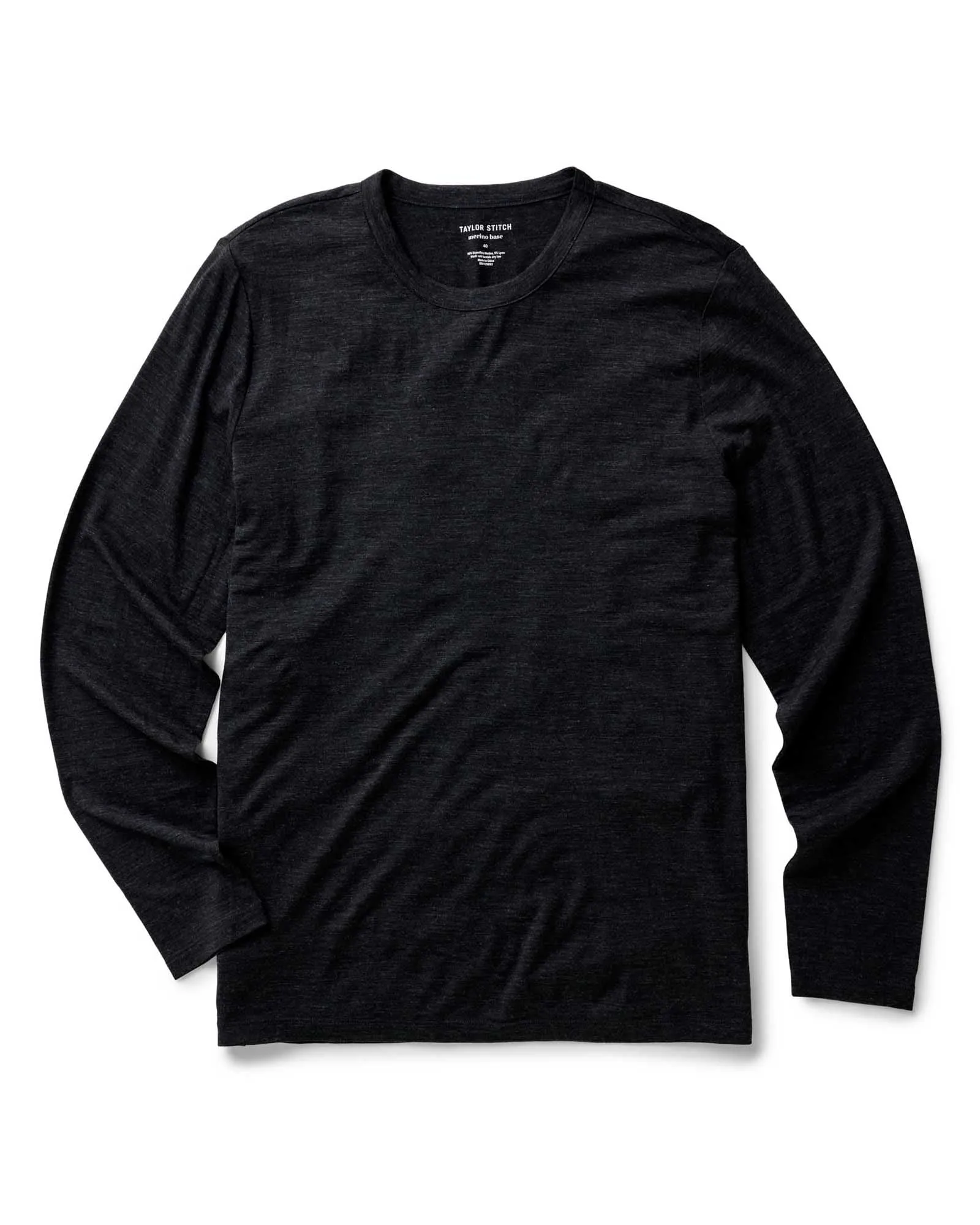 Bohemian Soft Finish The Merino Long Sleeve Tee in Heather Black