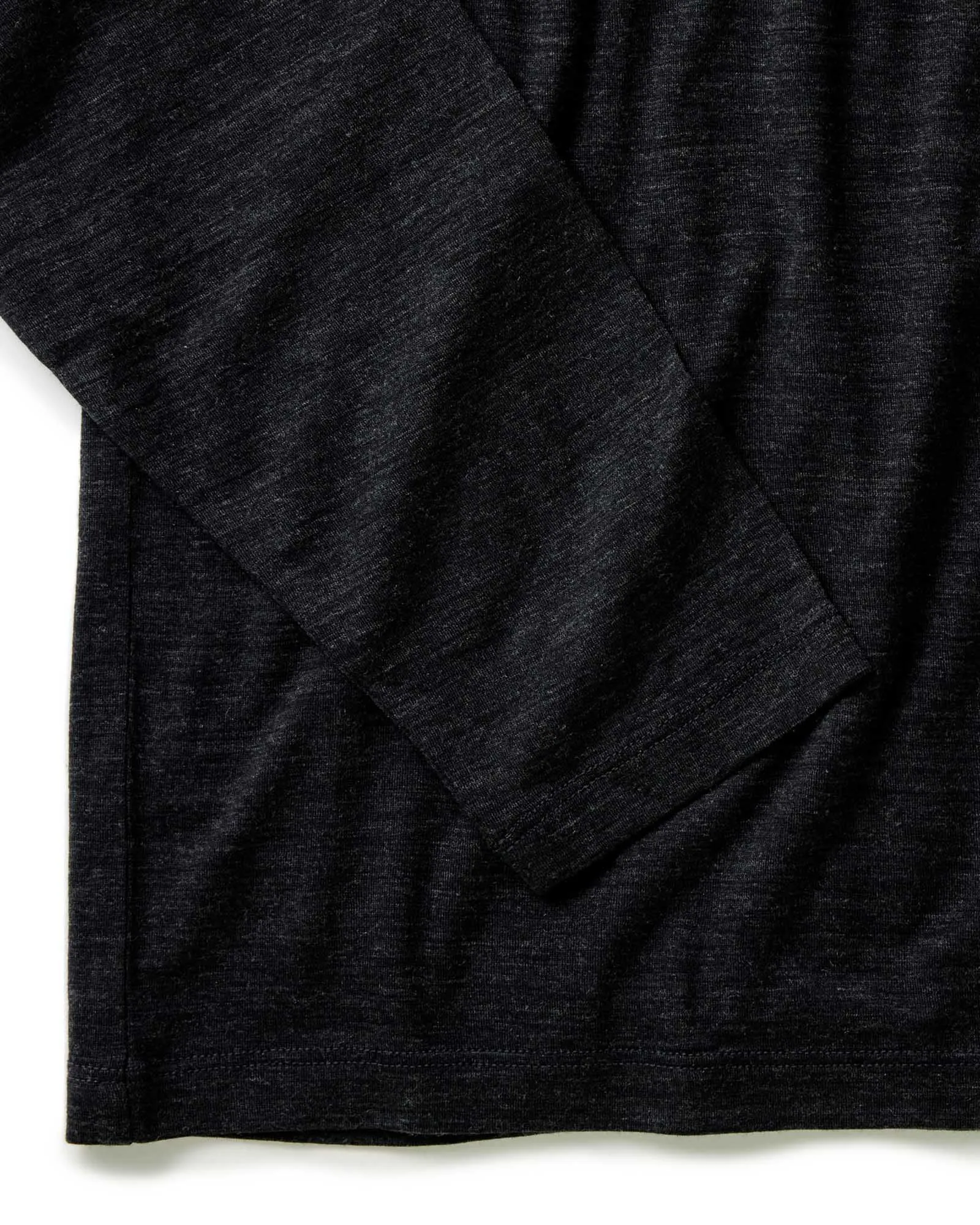 Perfect For Relaxing The Merino Long Sleeve Tee in Heather Black