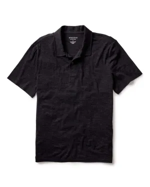 The Merino Polo in Heather Black Reinforced Hemline