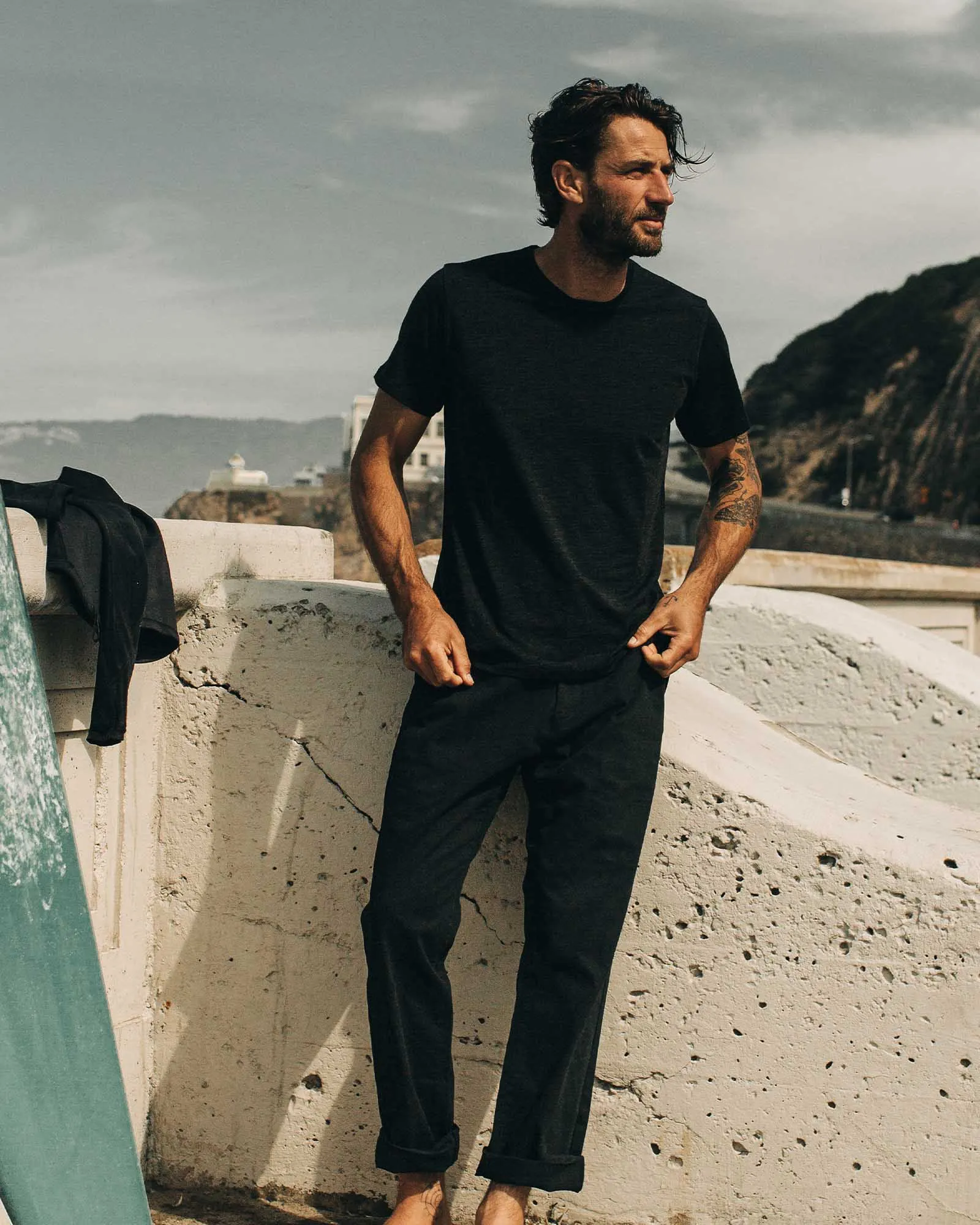 The Merino Tee in Heather Black Active Comfort Style Smart Fit